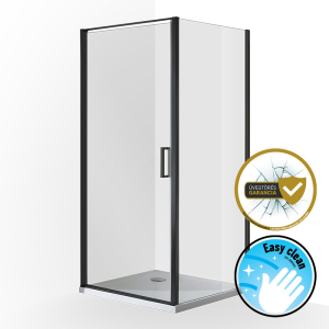 Wellis Quadrum Black szögletes zuhanykabin 90x90
